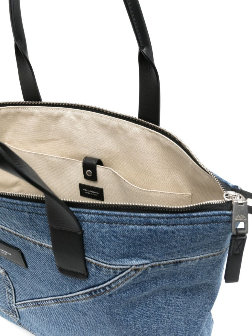 Dolce & Gabbana Blue Denim Exterior Bag