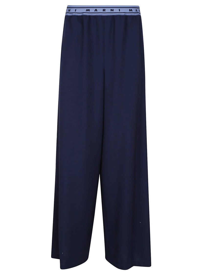 Marni Palazzo Trousers In Lightweight Wool Blend