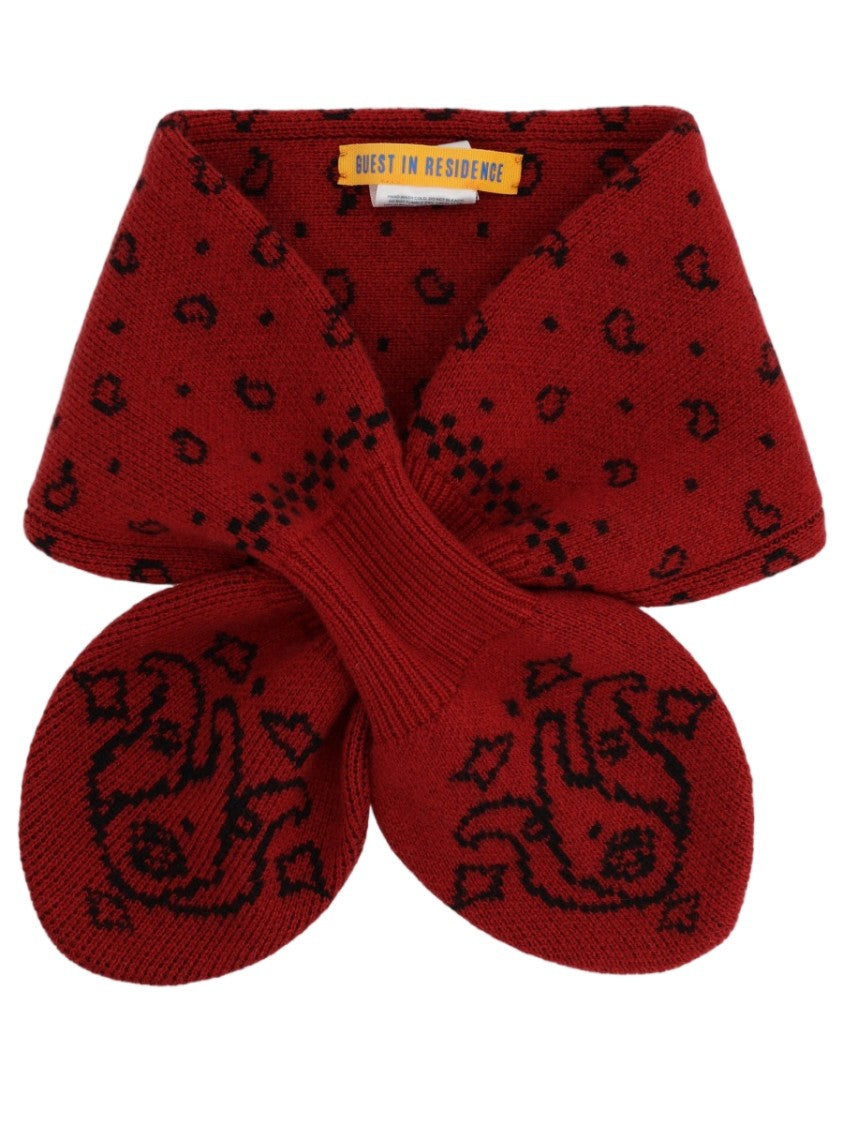 Guest In Residence Deep Red Knitted Wool-Cashmere Scarf