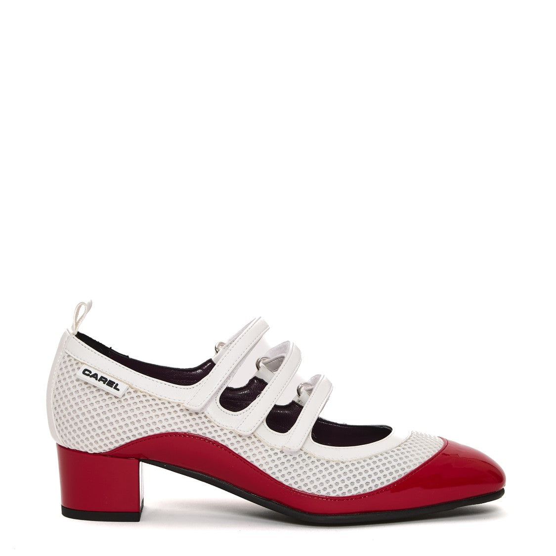 Carel Paris Pump Heel 4 Cm White And Red Net