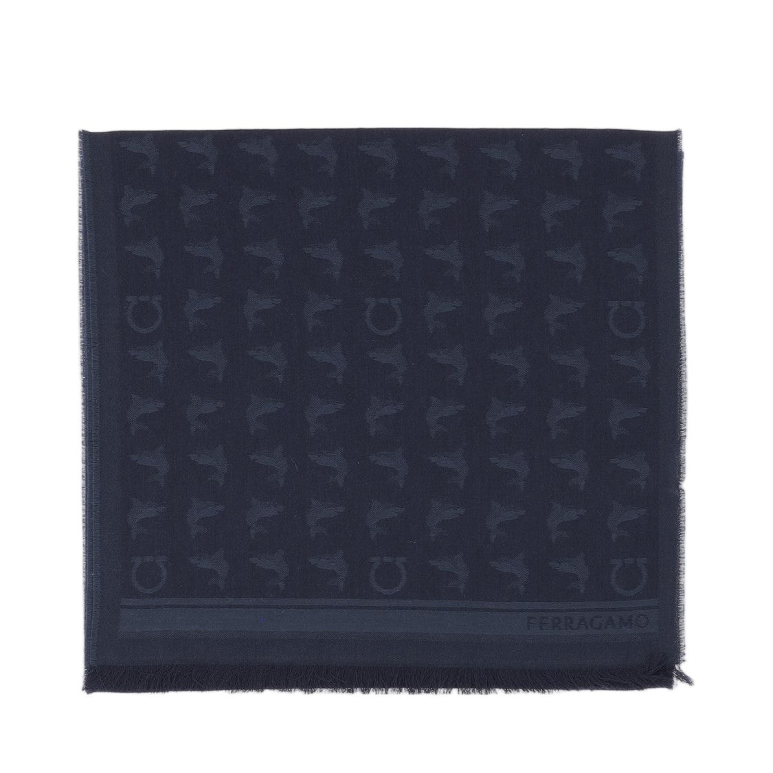 Salvatore Ferragamo Wool Scarf With Subtle Jacquard Pattern