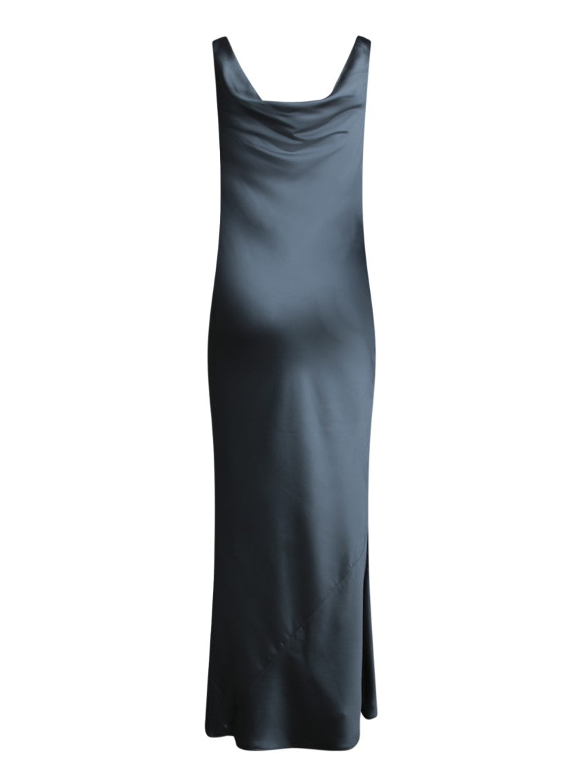 Blanca Vita Form-Fitting Grey Dress With Deep V-Neckline