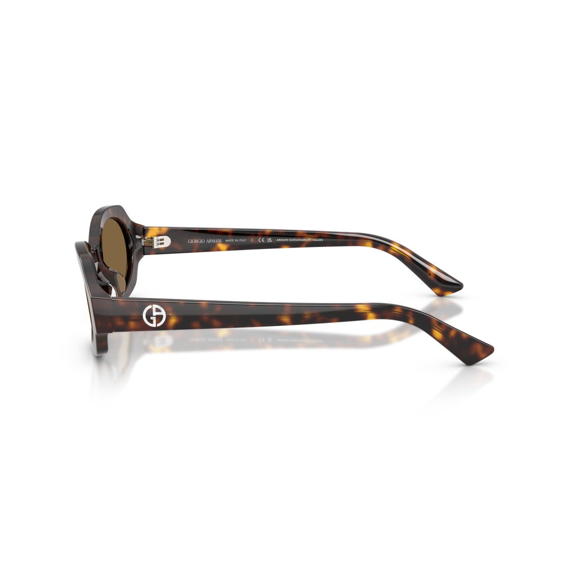 Giorgio Armani 0Ar8245hu Tortoiseshell Oval Frame Sunglasses With Logo Detail