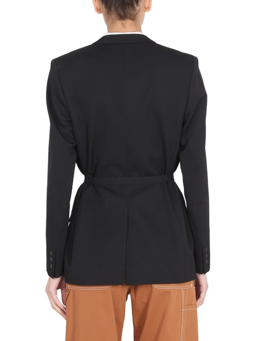Stella Mccartney Belted Blazer With Peaked Lapels