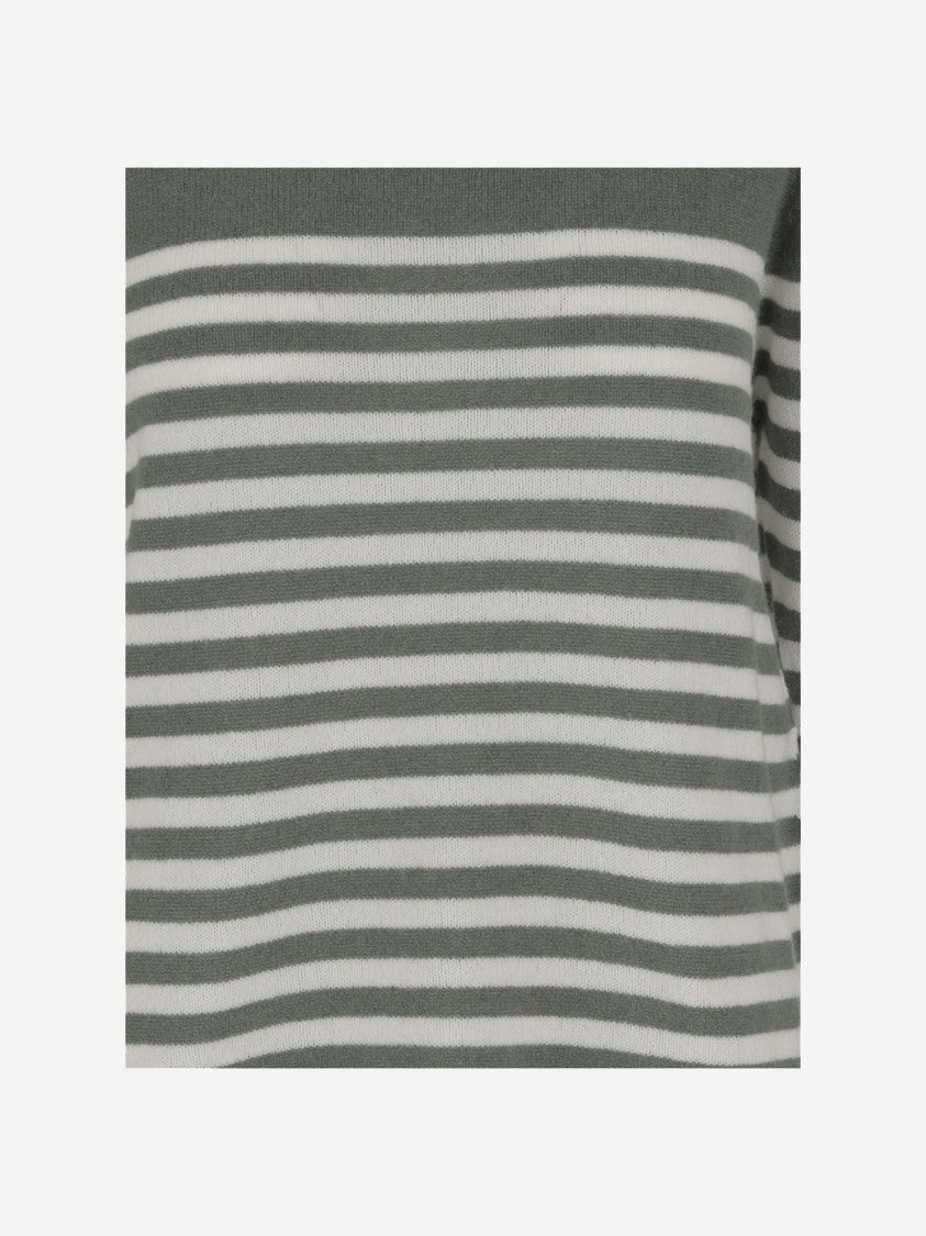 Bruno Manetti Cashmere Sweater With All-Over Striped Pattern