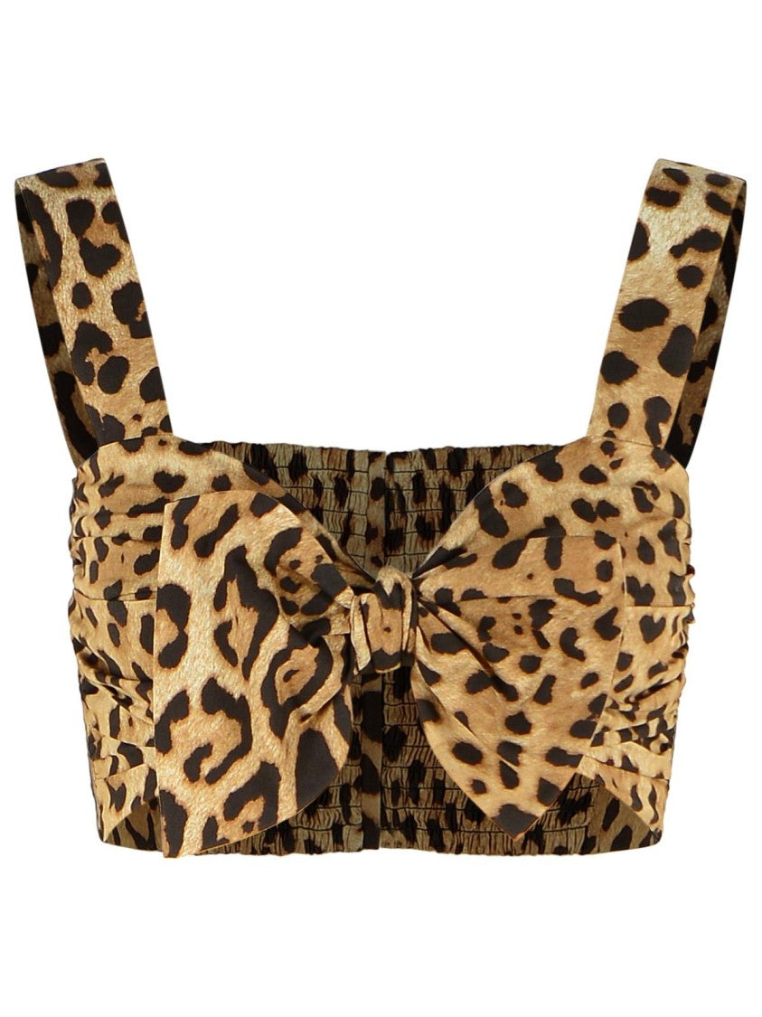 Dolce & Gabbana Leopard-Print Cotton Bustier
