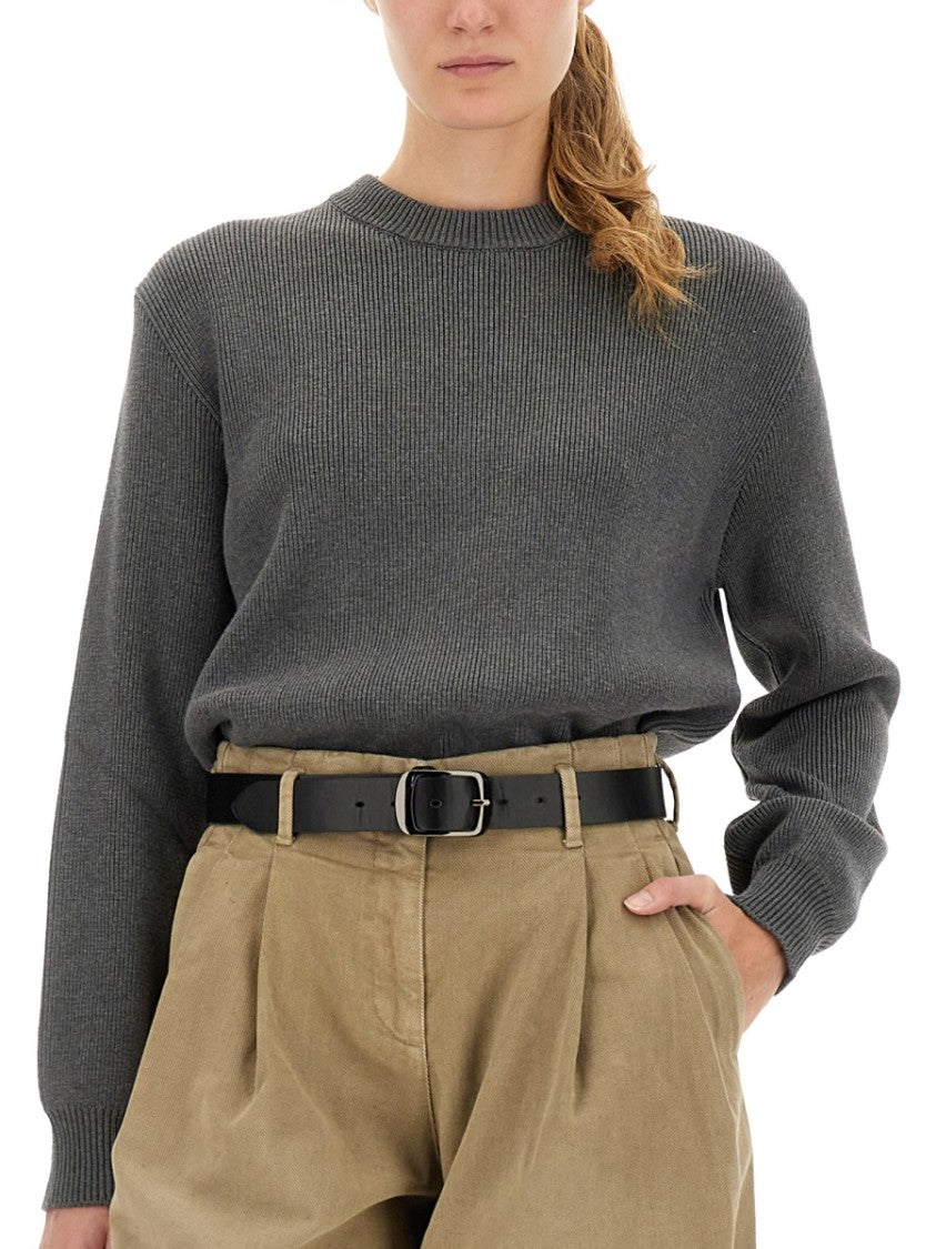 Golden Goose Relaxed Fit Ribbed Knit Jersey With Bold Logo Detail