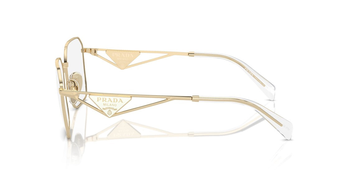 Prada 0Pr A51v Geometric Metal Frame Gold Sunglasses