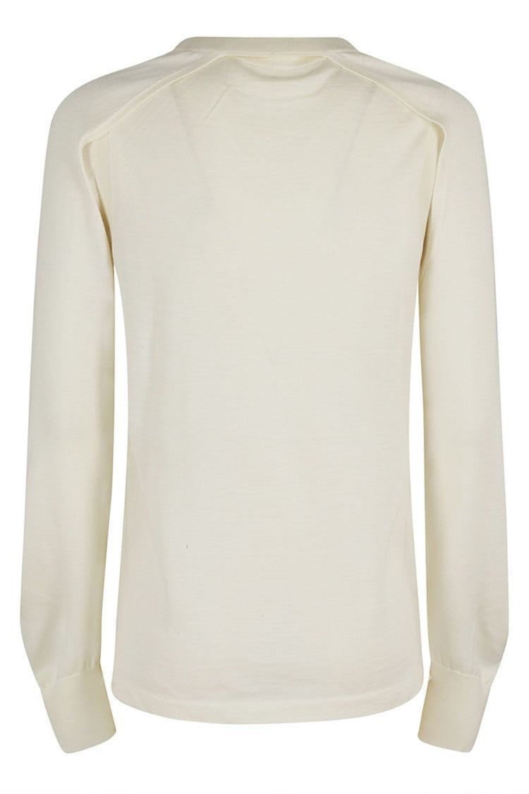 Helmut Lang Ivory Crew Neck Merino Sweater