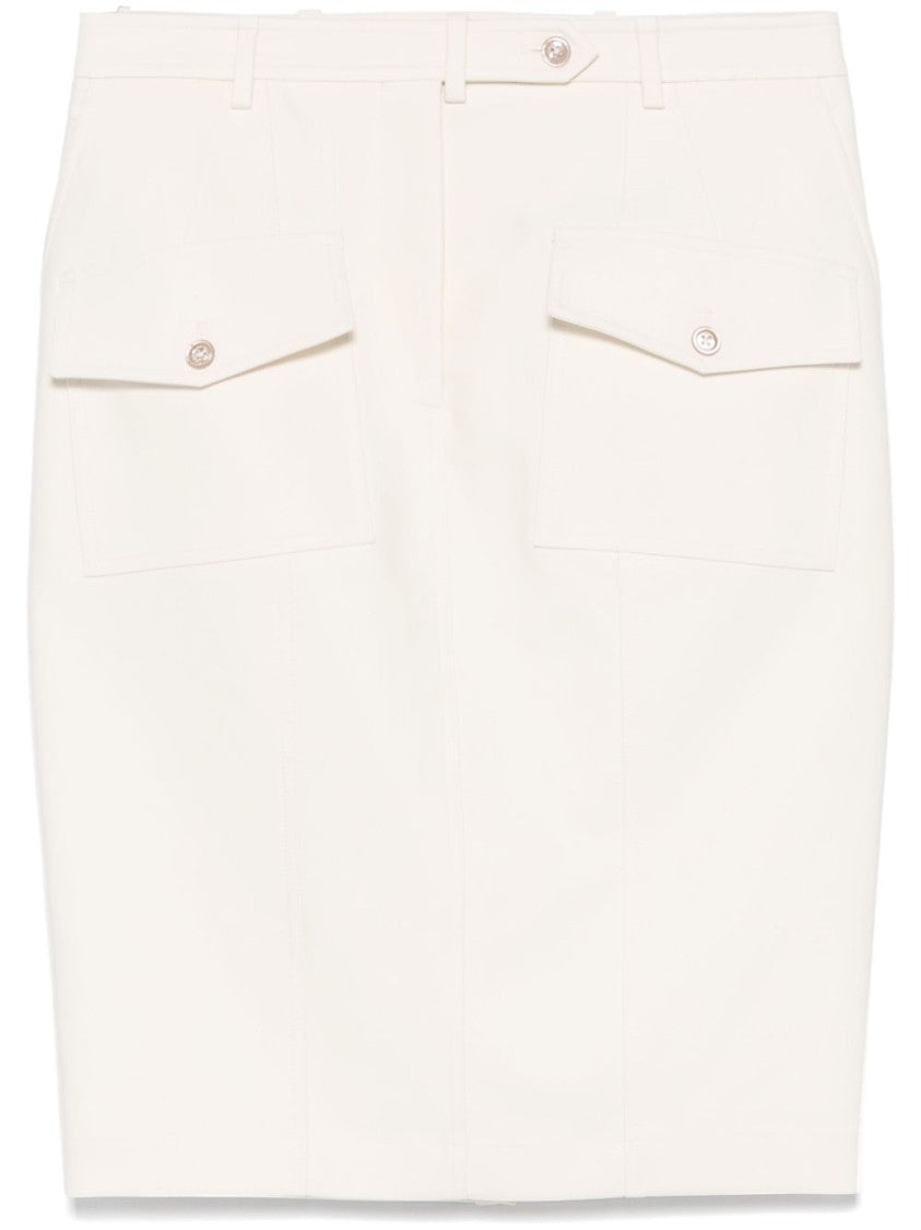Tom Ford Tailored White Skirt With Concealed Fastening And Rear Slit
