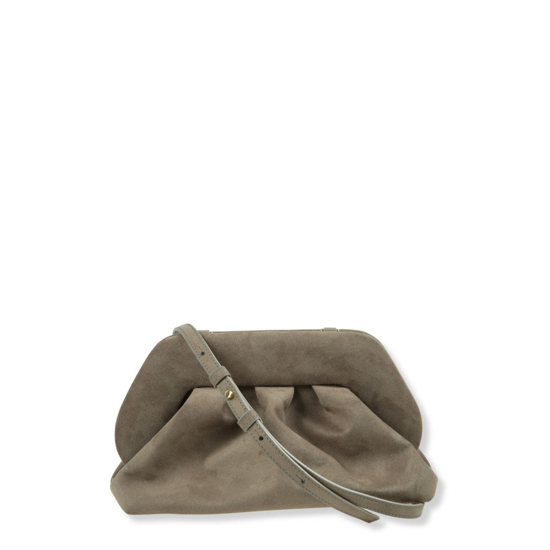 Themoirè Suede Handbag In Muted Mud Tone