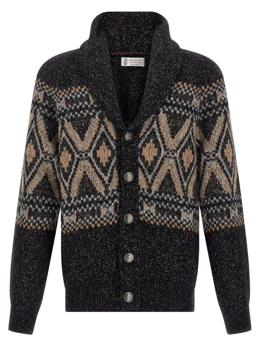 Brunello Cucinelli Geometric Jacquard Cardigan