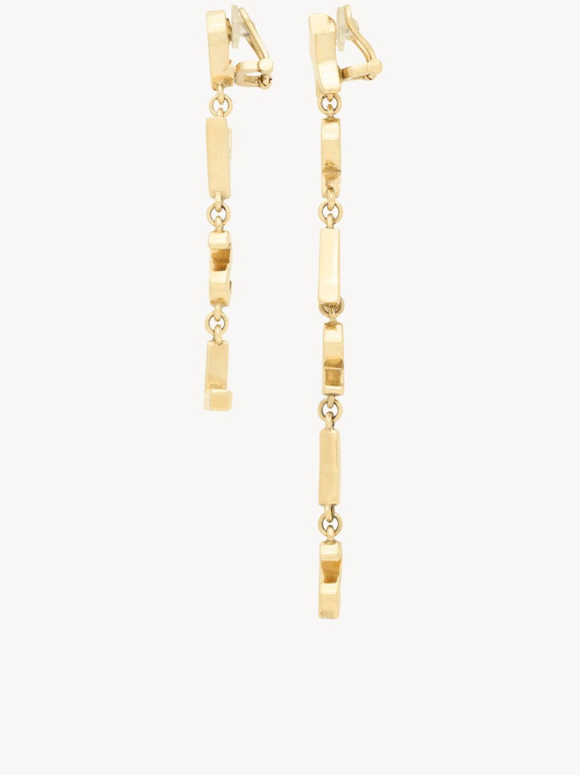 Saint Laurent Paris Asymmetrical Gold-Tone Heart Star Drop Earrings