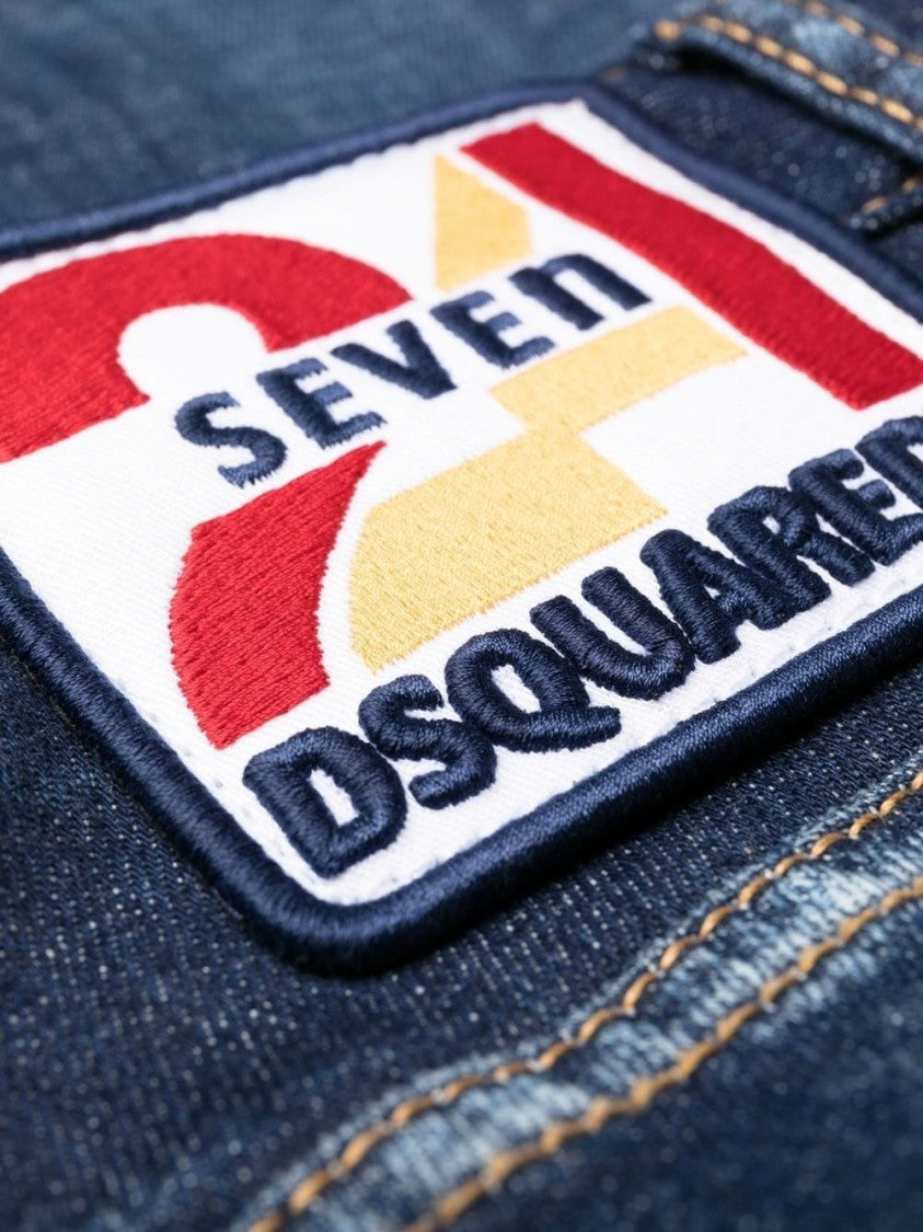 Dsquared2 Faded Blue Skinny Jeans With Five-Pocket Design