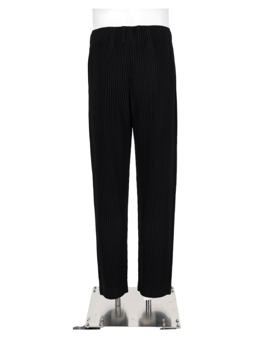 Homme Plissé Issey Miyake Black Textured Pleated Polyester Formal Pants