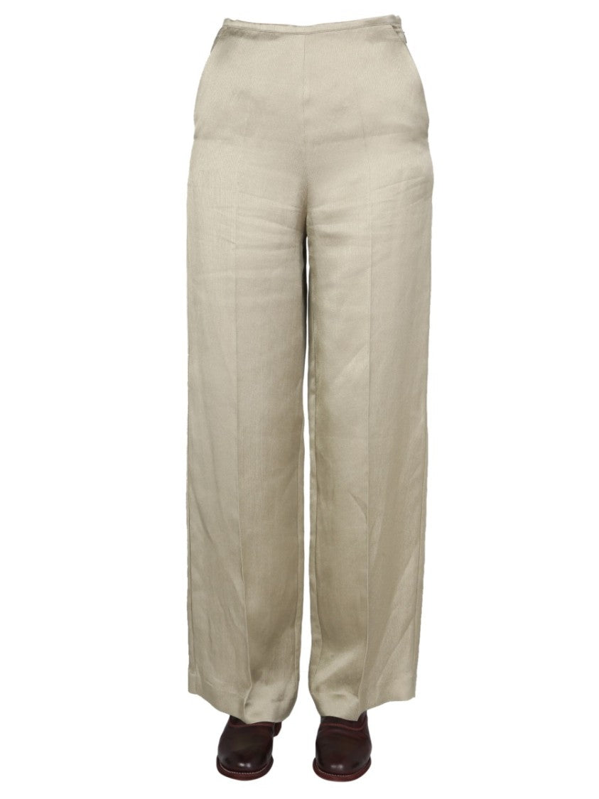 Alysi Wide-Leg Satin Trousers With Side Hook