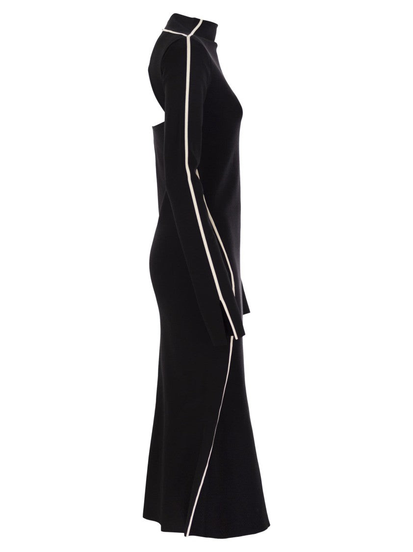 Sportmax Operoso - Tight-Fitting Viscose Blend Crepe Knit Dress