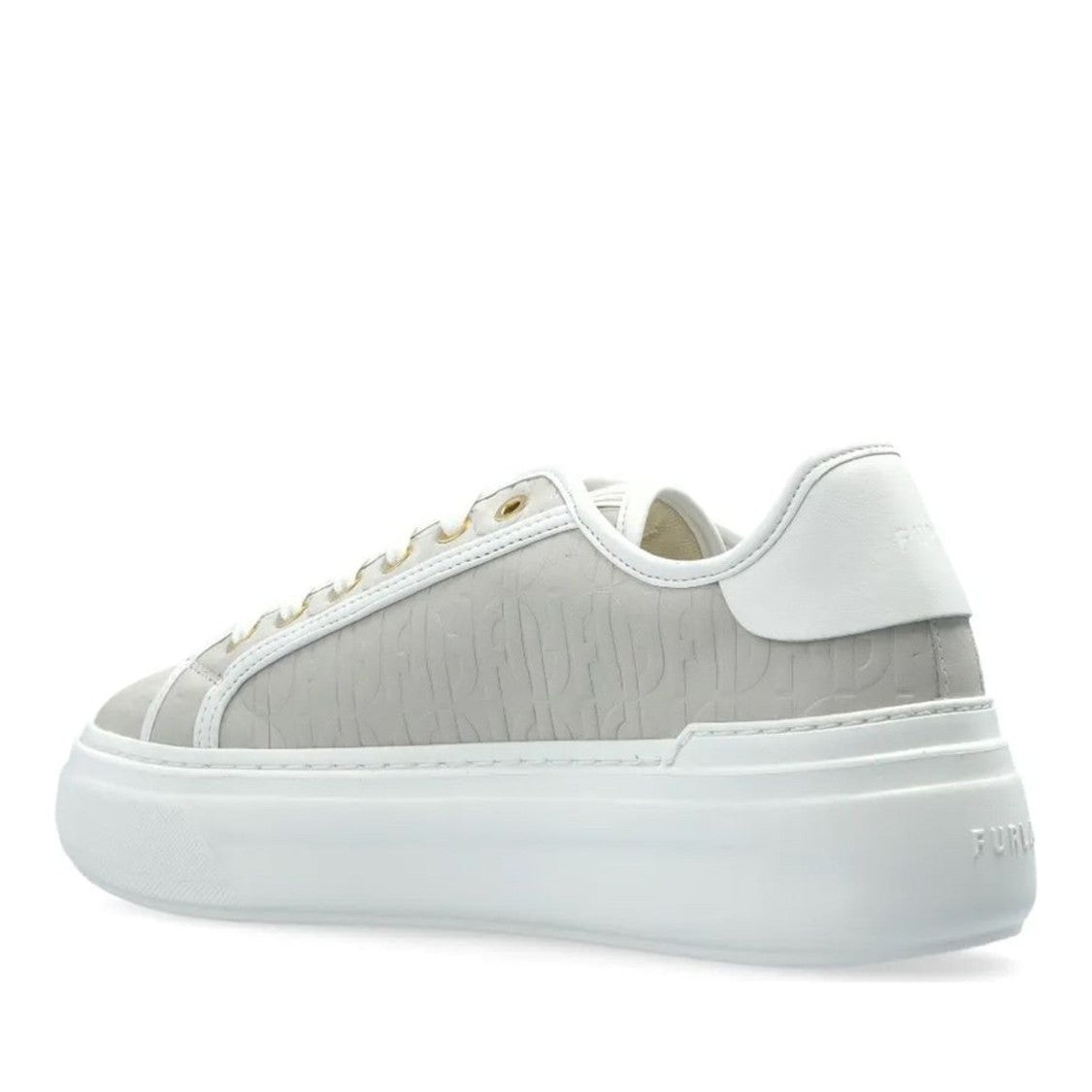 Furla Nuage Beige Embossed Pattern Leather Sneakers