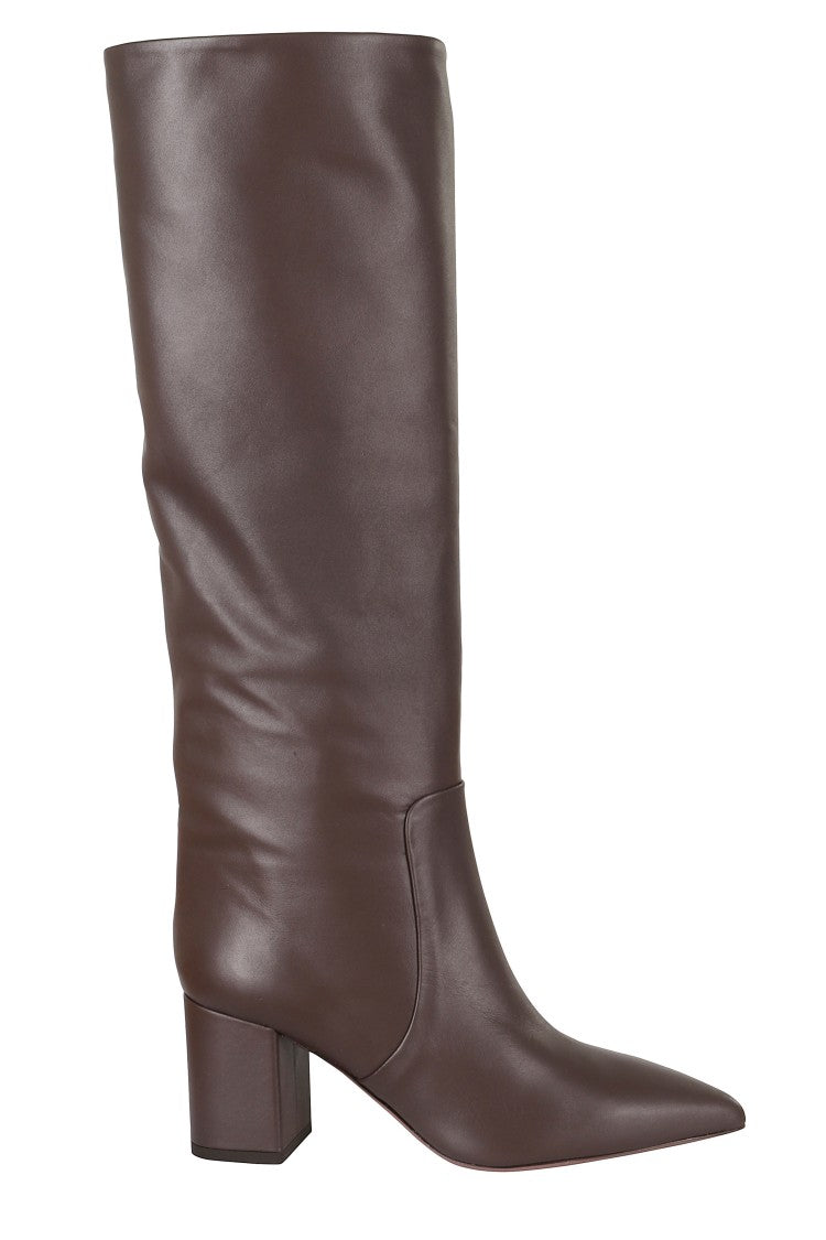 Paris Texas Ebony Anja 70 Square Heel Leather Boots