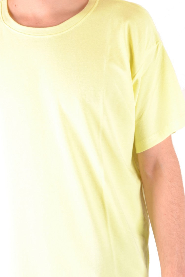 Laneus Yellow Relaxed Fit Cotton T-Shirt