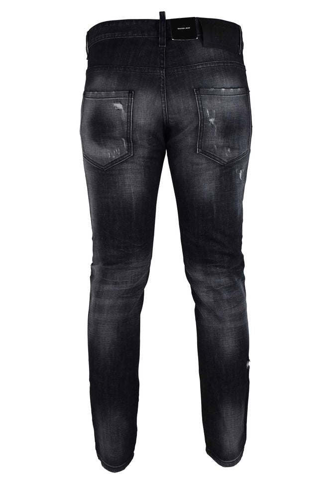 Dsquared2 Distressed Dark Cotton Skater Jeans