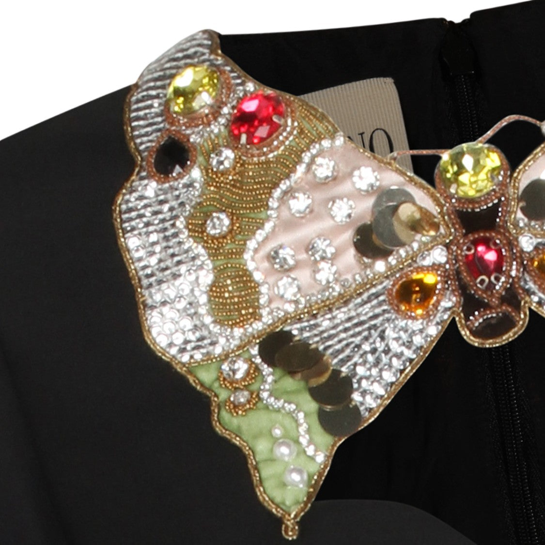 Valentino Short-Sleeved Dress With Embellished Butterfly Applique