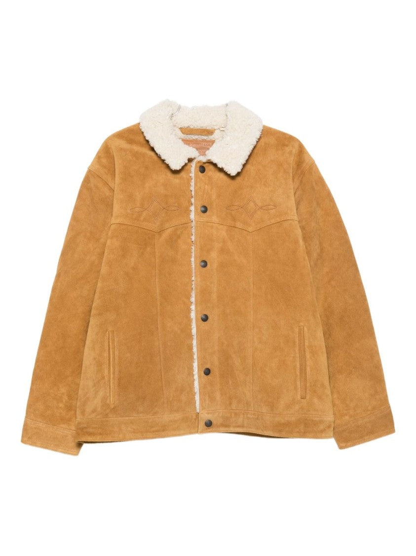 Levi's Yellow Suede Jacket With Plush Shearling Collar