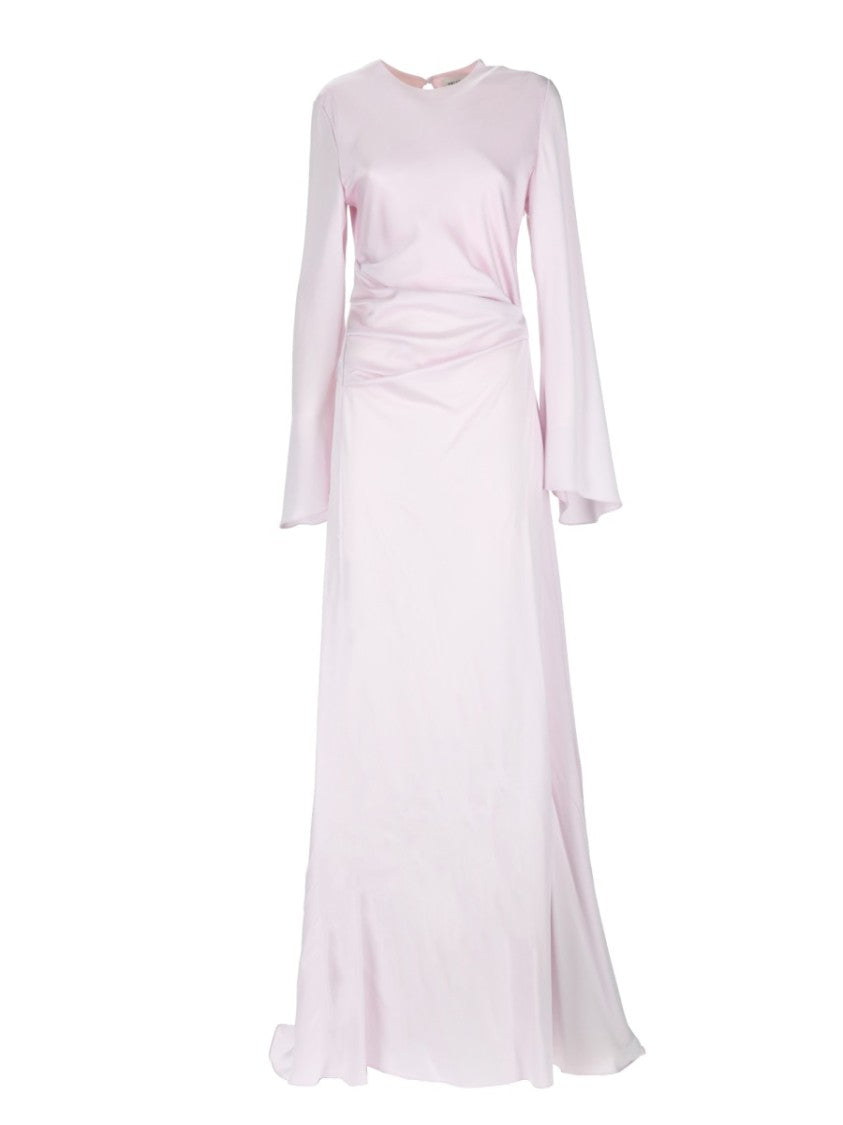 Alexander Mcqueen Neutral Flowing Silhouette Flared Sleeves Maxi Dress