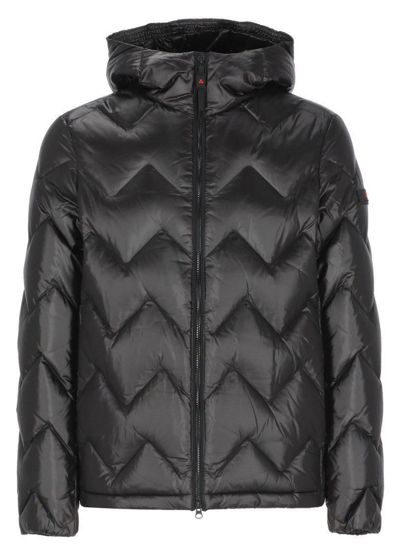 Peuterey Black Honova Chevron Quilted Down Jacket
