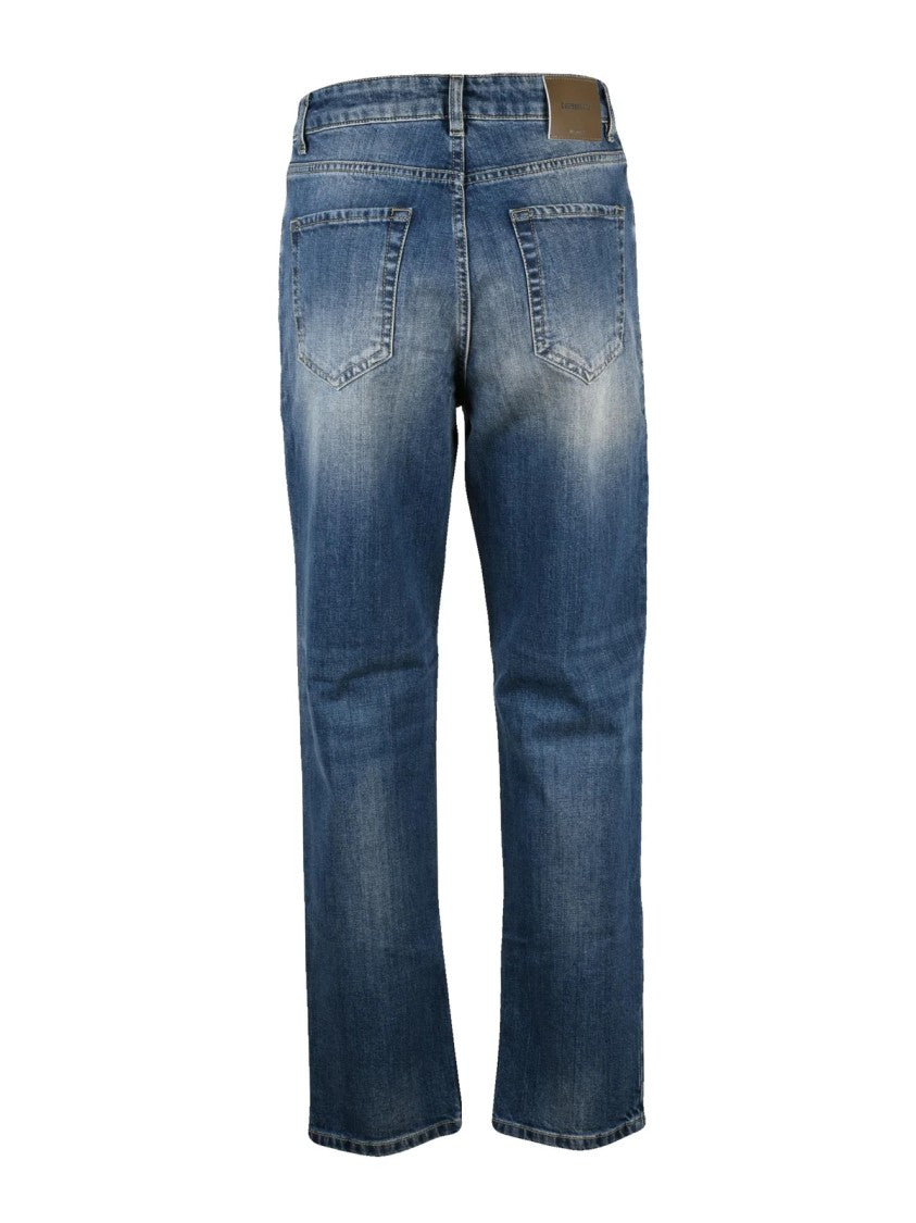 Camouflage Straight-Leg Blue Camouflage Denim Jeans With Classic Five-Pocket Design