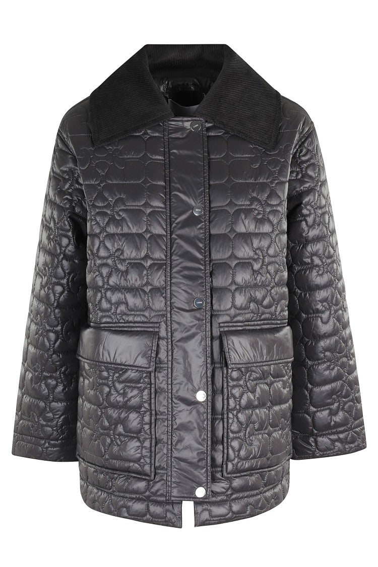 Ganni Grey Shiny Midi Jacekt