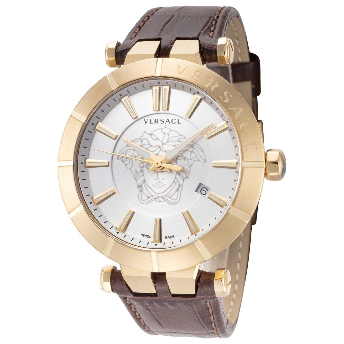 Versace Gold-Toned Stainless Steel Versace V-Race Watch With Sapphire Crystal