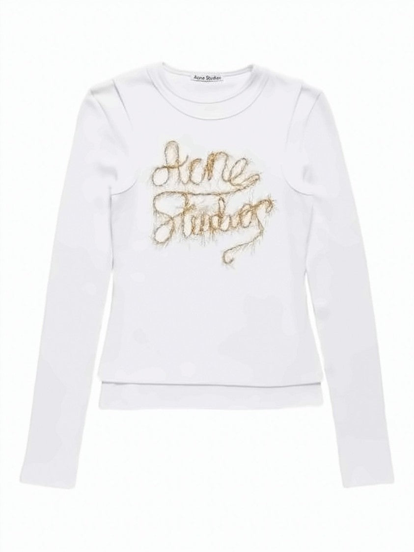 Acne Studios Textured Script Logo Long-Sleeved Top