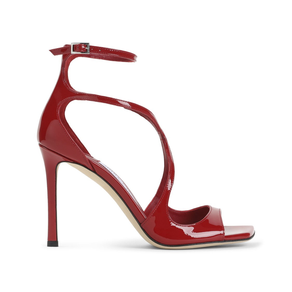 Jimmy Choo Ruby Red Patent Leather Azia 95 Sandals