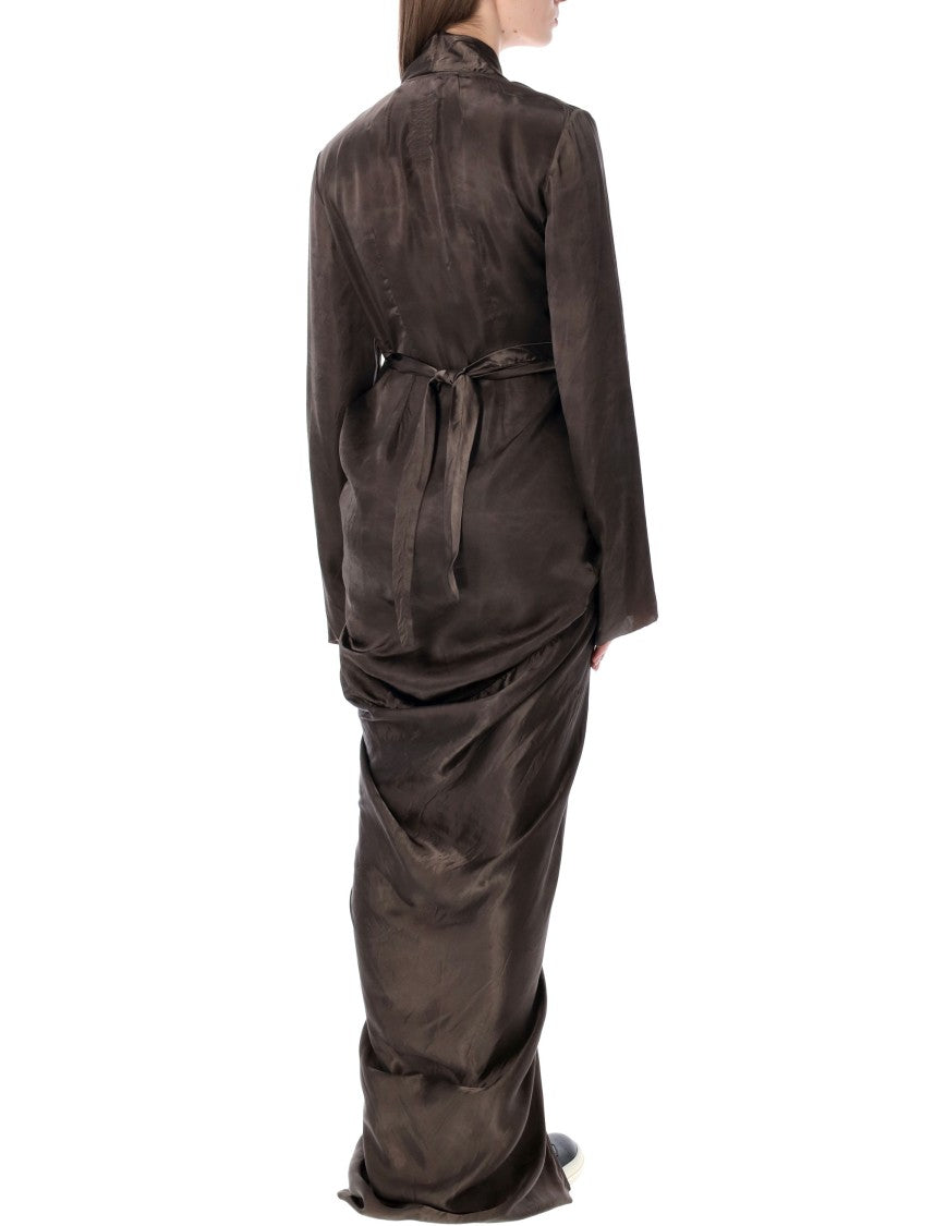 Rick Owens Long Wrap Cupro Gown
