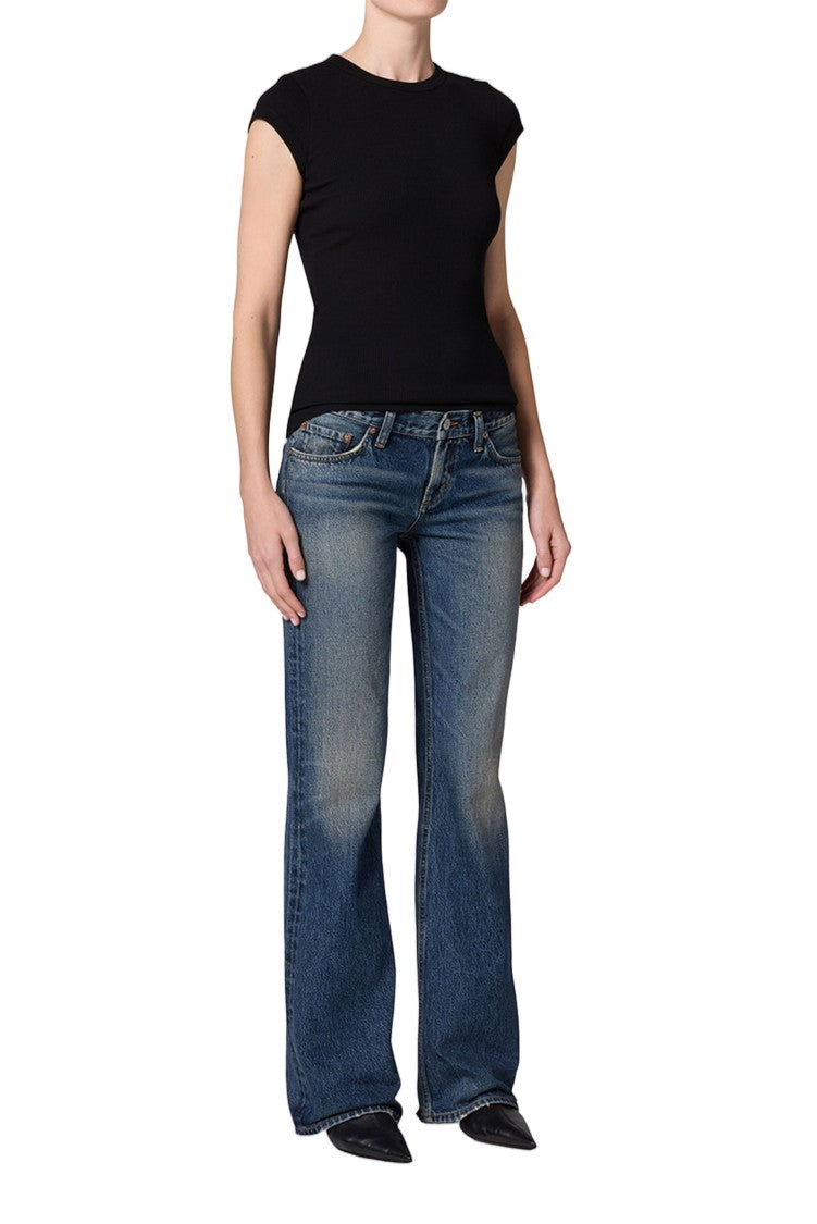 Agolde Dark Blue Bootcut Rigid Denim Jeans