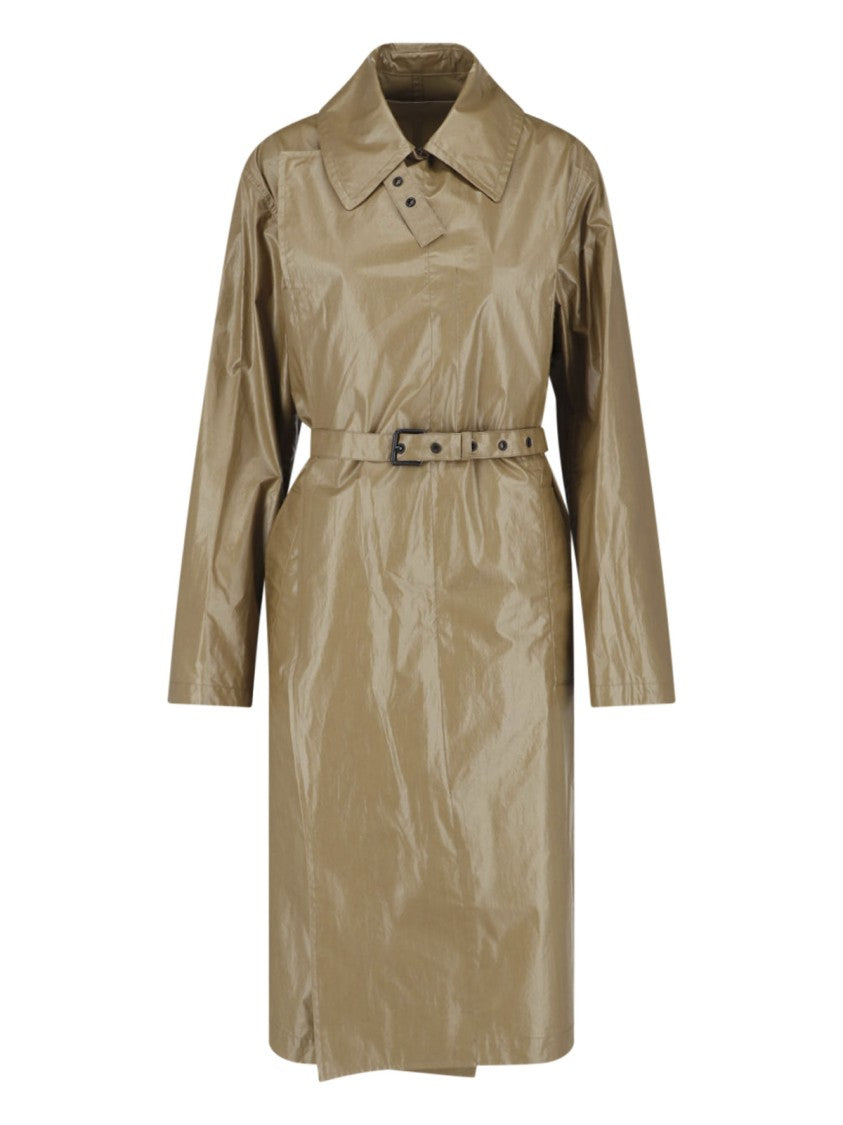Lemaire Khaki Coated Cotton Short Belted Coat
