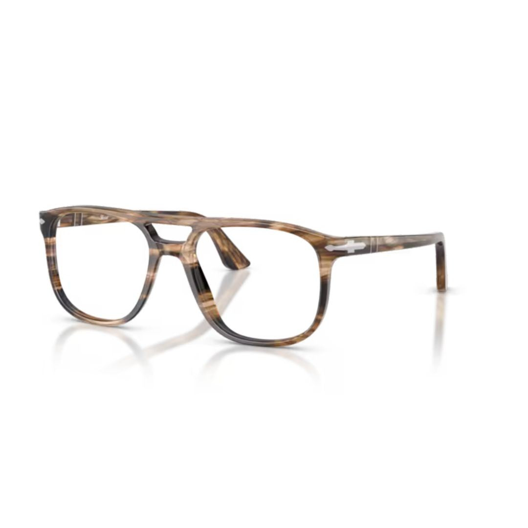 Persol 0Po3329v Rectangular Tortoiseshell Acetate Eyeglasses With Keyhole Bridge