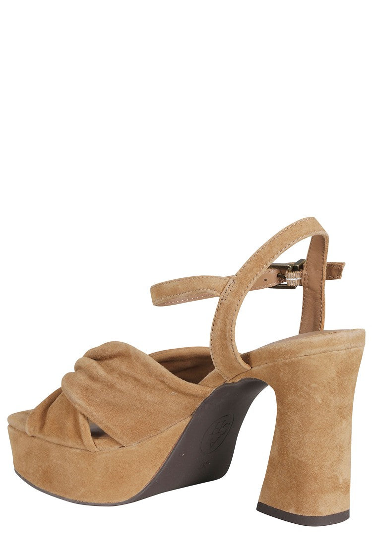 Ash Brown Opus Strapped Suede Sandals