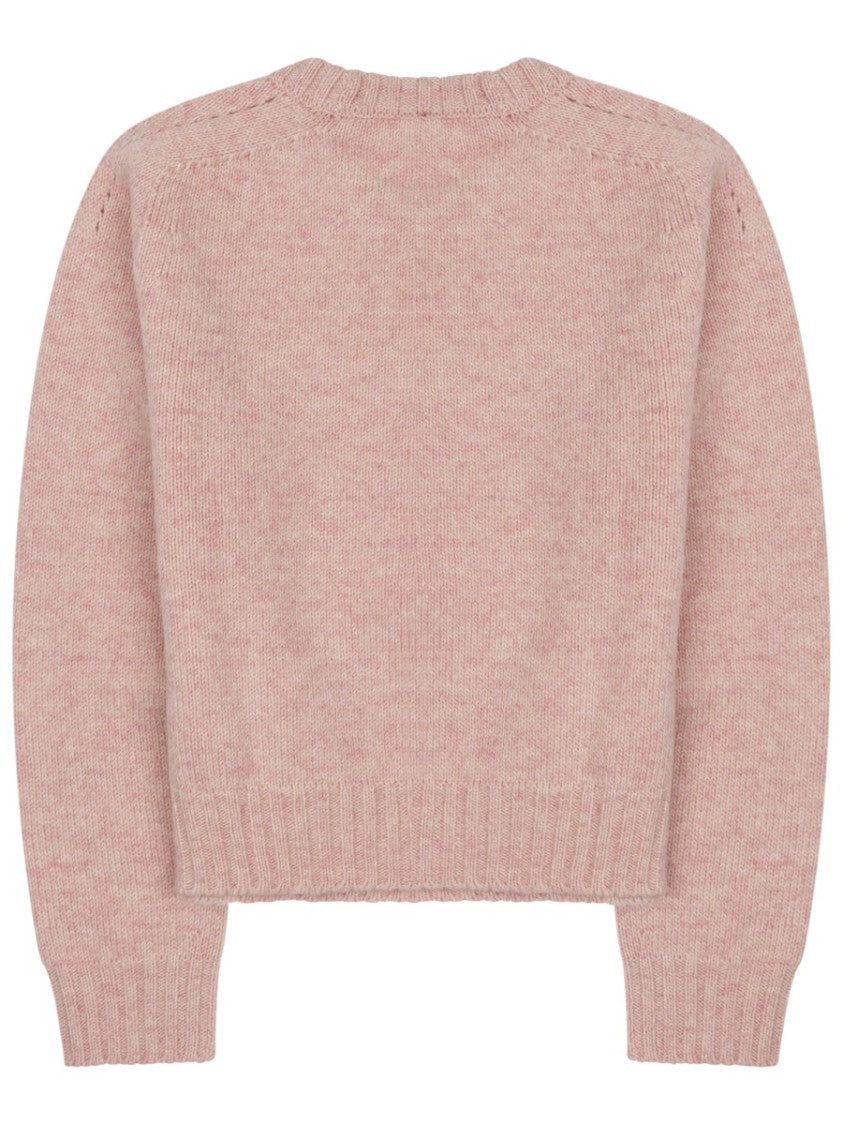Celine Round Neck Slightly Cropped Wool Sweater