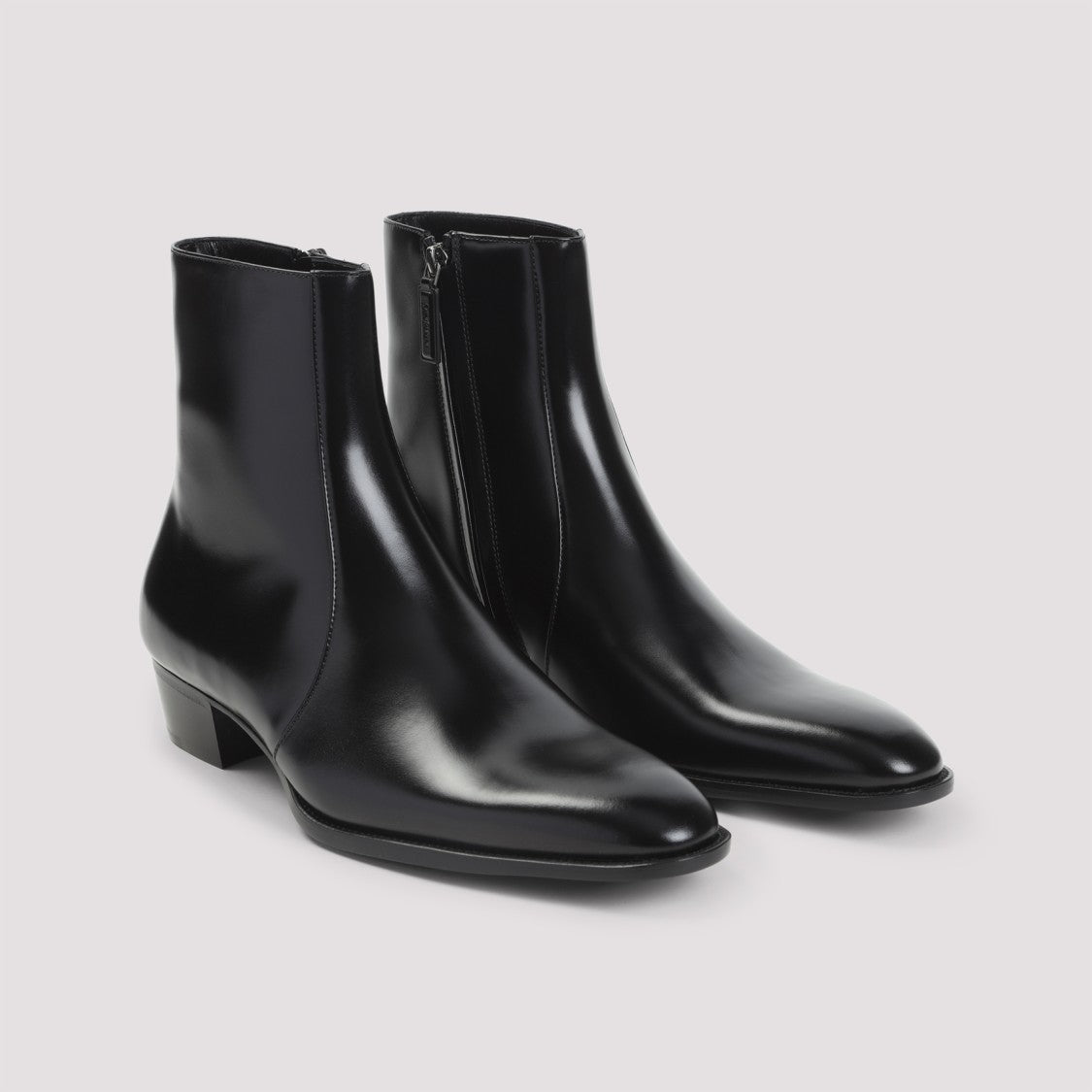 Saint Laurent Black Leather Roman Boot
