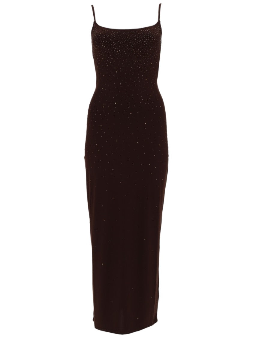 Mc2 Saint Barth Form-Fitting Midi Dress With Spaghetti Straps