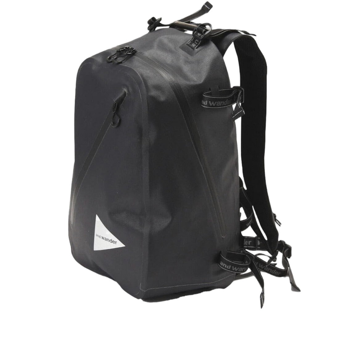 And Wander Minimalistic Black Nylon Backpack With Logo