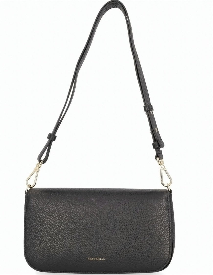 Coccinelle Rectangular Grained Leather Shoulder Bag