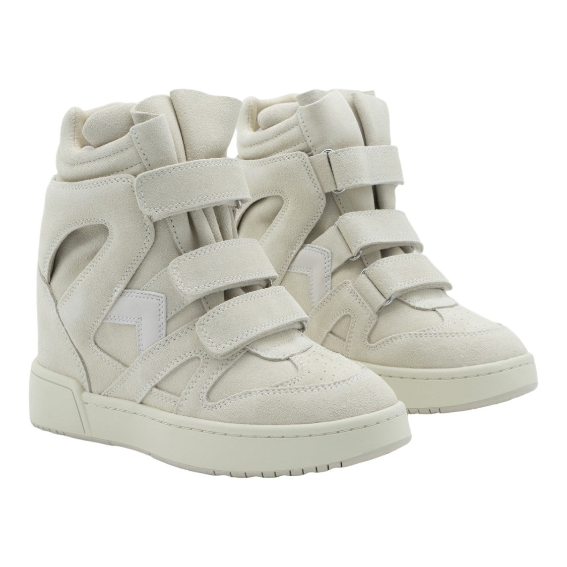 Isabel Marant High-Top Suede Sneakers With Hidden Wedge Heel