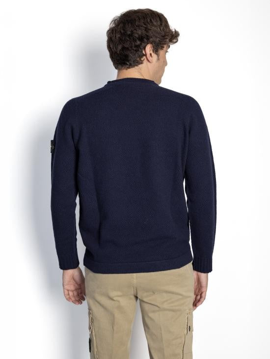 Stone Island Knit Crew Neck Sweater In Black