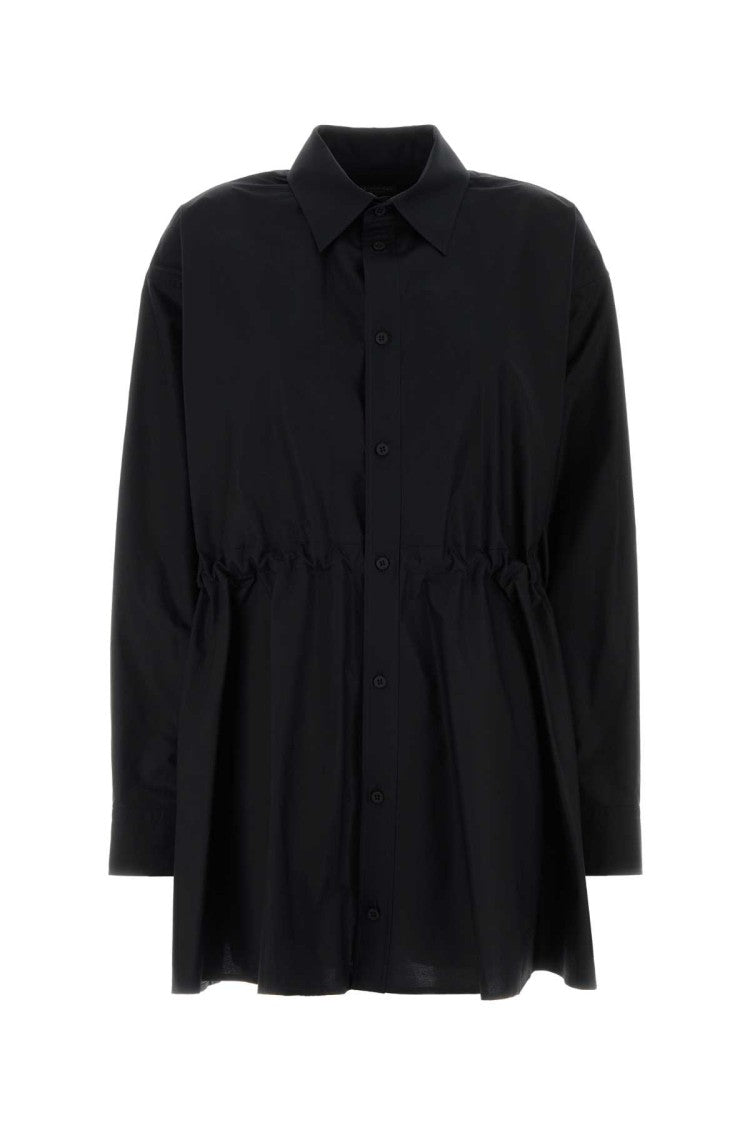 Balenciaga Black Poplin Shirt Dress