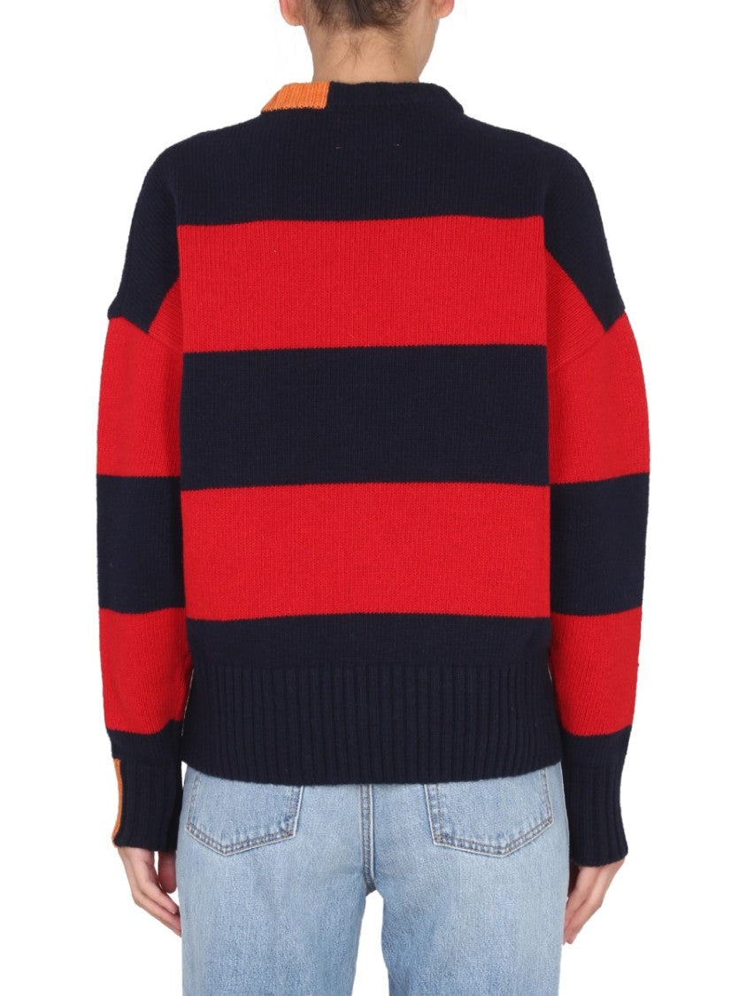 Right For Cross-Neck Rugby Shirt With Horizontal Stripes