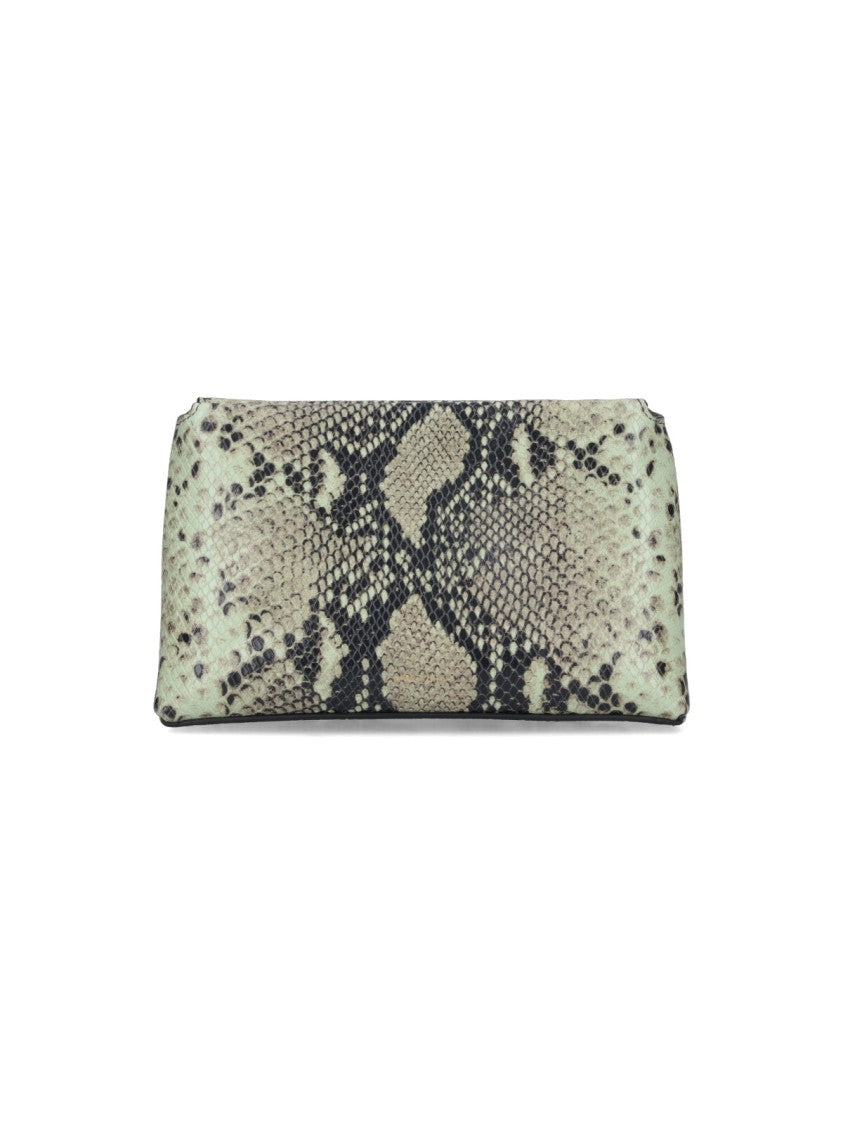 Mouliebre "Carlottina" Python Print Handbag – Green