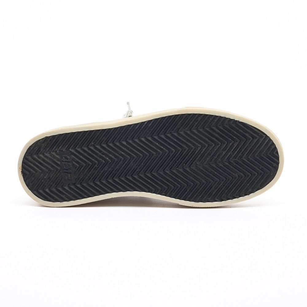 4B12 White Total Leather Flexible Rubber Sneakers